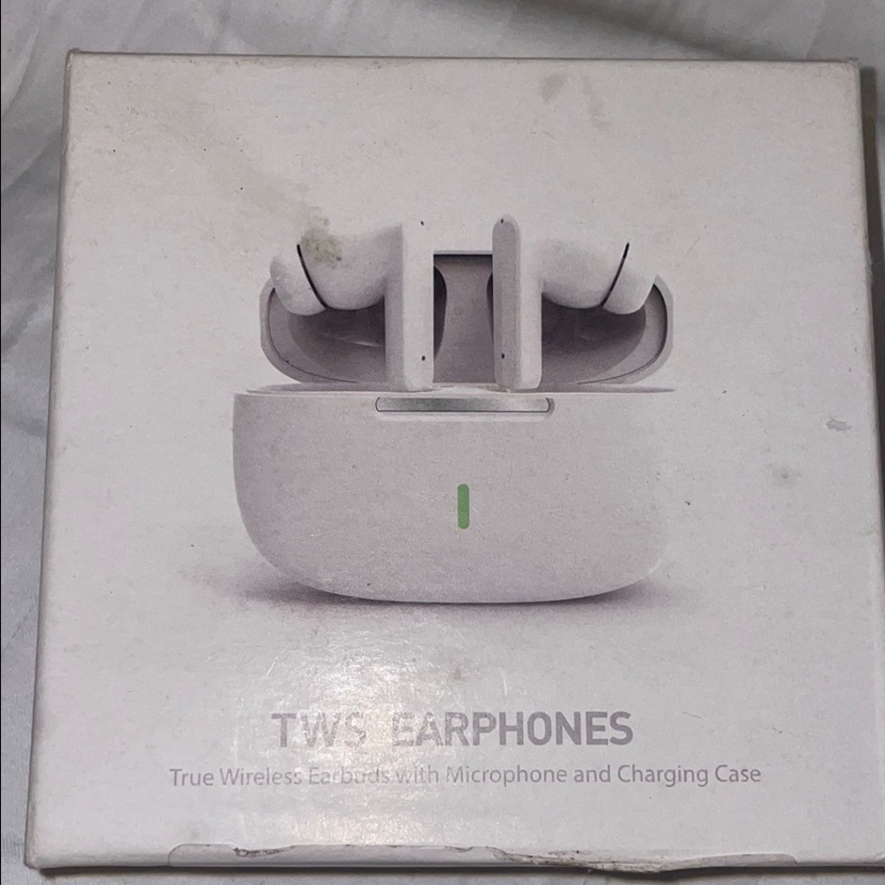 White Wireless Earbuds with Charging Case